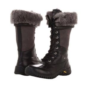 UGG Adirondack Tall Black Waterproof Leather
Shearling Line Boots